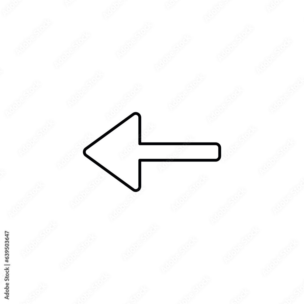 Left Arrow icon design with white background stock illustration Left Arrow icon design with white background stock illustration