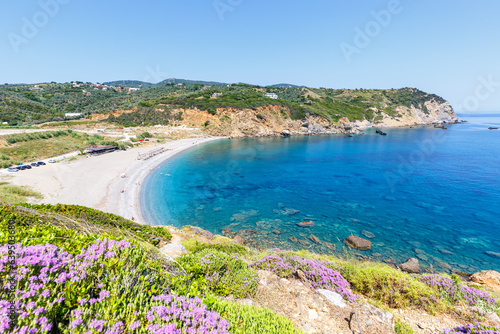 Xanemos beach vacation at the Mediterranean Sea Aegean Skiathos island, Greece