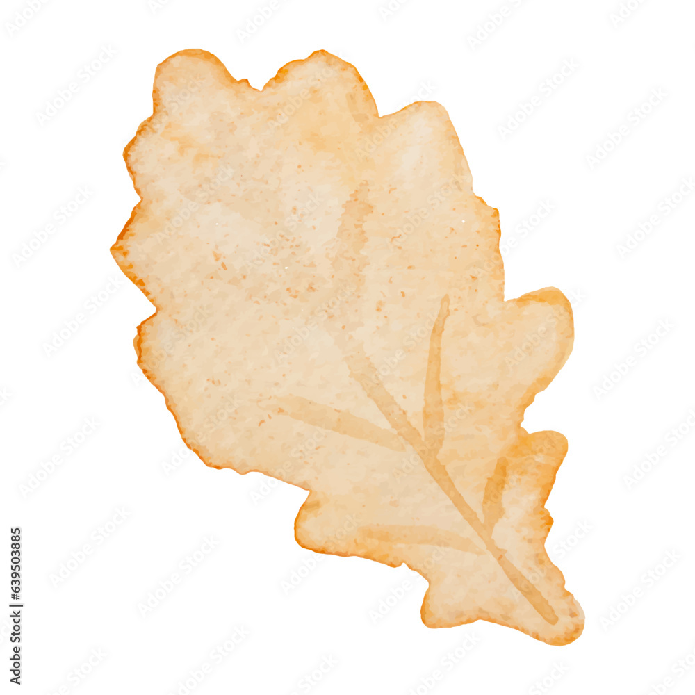 Autumn leaf isolated on white background, leaves with watercolor texture, vector illustration, suitable for social media, promotional materials, ads, cards Autumn leaf isolated on white background, leaves with watercolor texture, vector illustration, suitable for social media, promotional materials, ads, cards
