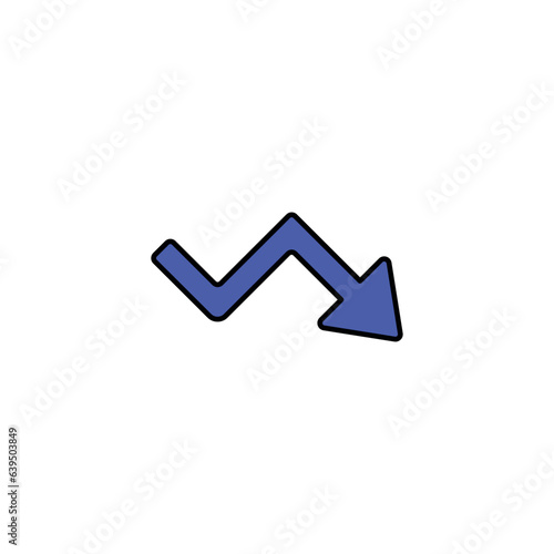 Zig Zag icon design with white background stock illustration