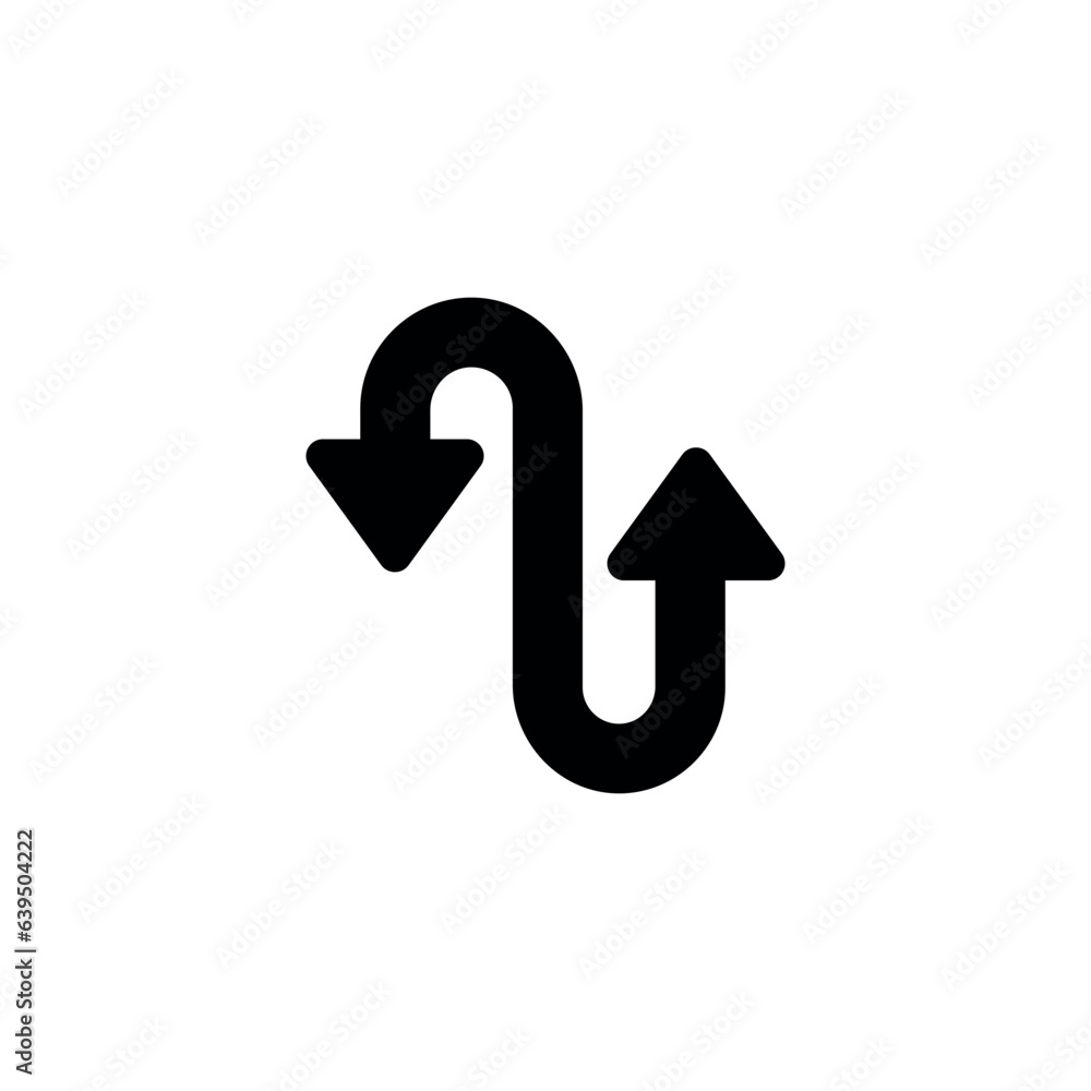 Zig Zag path icon design with white background stock illustration Zig Zag path icon design with white background stock illustration