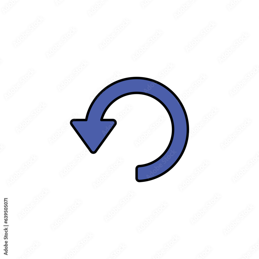 Return icon design with white background stock illustration Return icon design with white background stock illustration