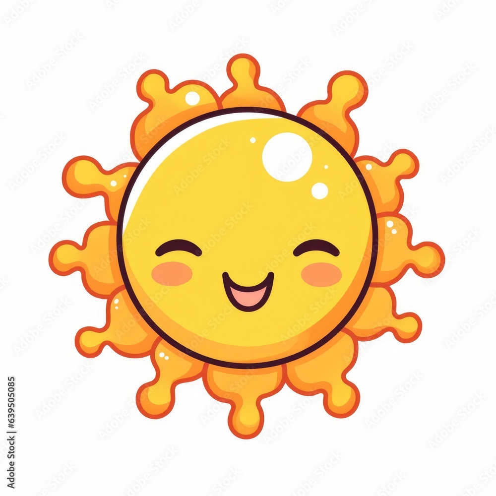 Cute Sun illustration Isolated on White Background