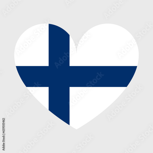 Finland flag vector icons set of illustrations in the shape of heart, star, circle and map.