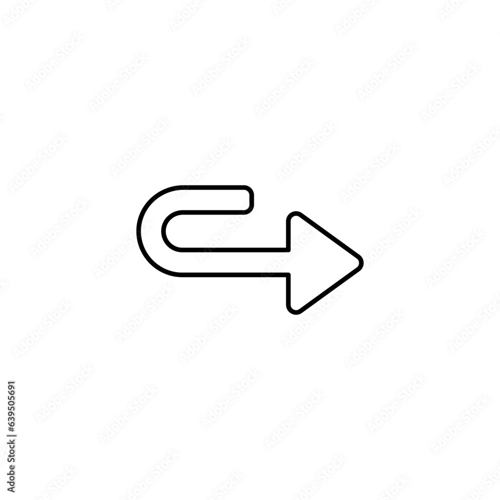 Right U Turn icon design with white background stock illustration Right U Turn icon design with white background stock illustration