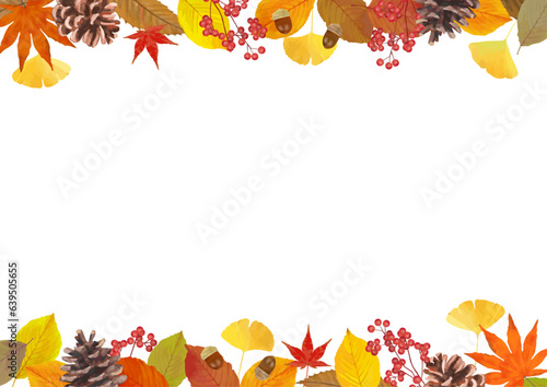 Autumn plant material frame 4