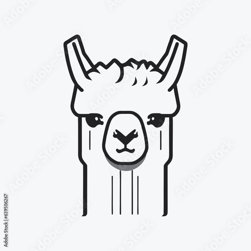 Llama, alpaca outline vector, Simple cool white llama head drawing with sunglasses, hand drawn vector illustration for logo, cards, t-shirts, cases.