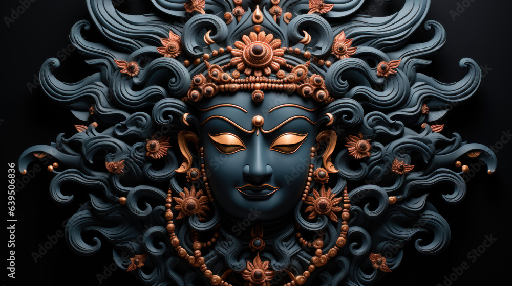 Hindu God Ganesha on black background. 3D rendering Hindu God Ganesha on black background. 3D rendering