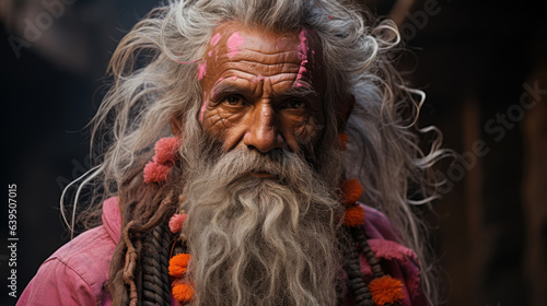 Portrait of a Sadhu at the Pashupatinath temple, India.