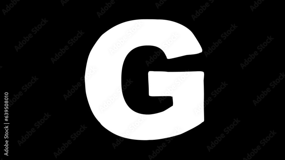 G letter big forming cartoon animation. Compatibile part of alphabet serie. Hand drawn bold educational style for children. Good for education movies, presentation, learning alphabet, etc... G letter big forming cartoon animation. Compatibile part of alphabet serie. Hand drawn bold educational style for children. Good for education movies, presentation, learning alphabet, etc...