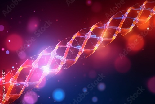 Interplay of DNA strand and genetic engineering, a canvas for laboratory research Generative AI photo