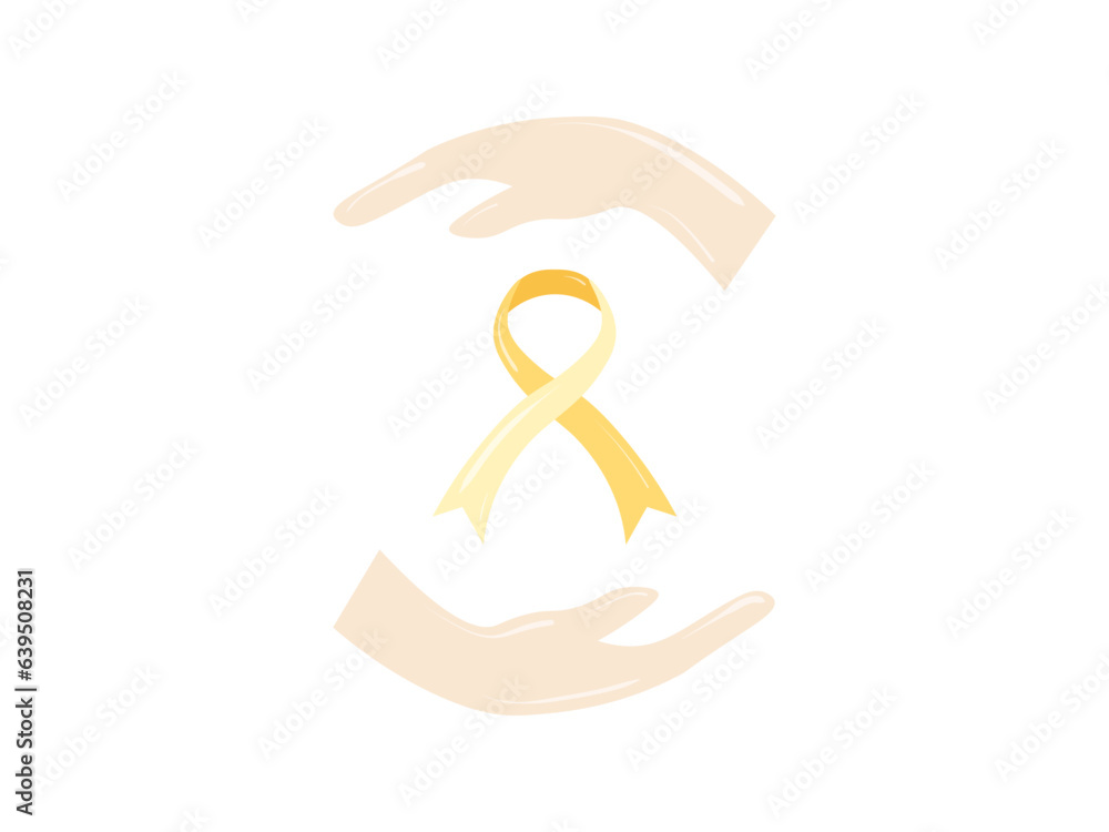 Obraz premium elements for world cancer day, ribbon and hands