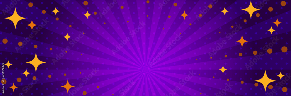 Obraz premium キラキラ輝くポップでかわいい集中線の背景（ハロウィンカラー）