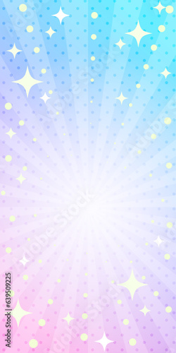 キラキラ輝くポップでかわいい集中線の背景（パステルカラー）