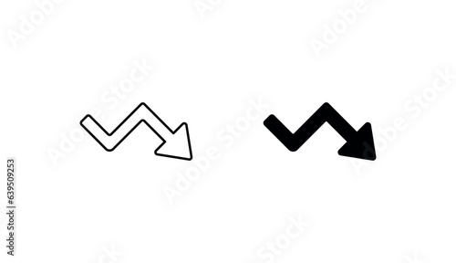 Zig Zag icon design with white background stock illustration