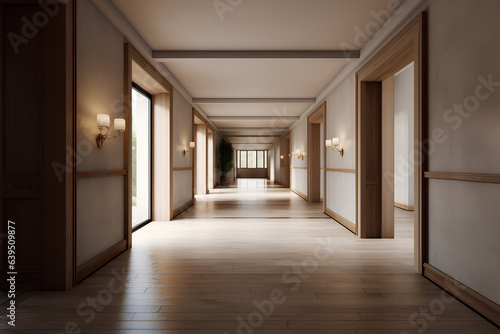 Classic style hallway interior in luxury house.