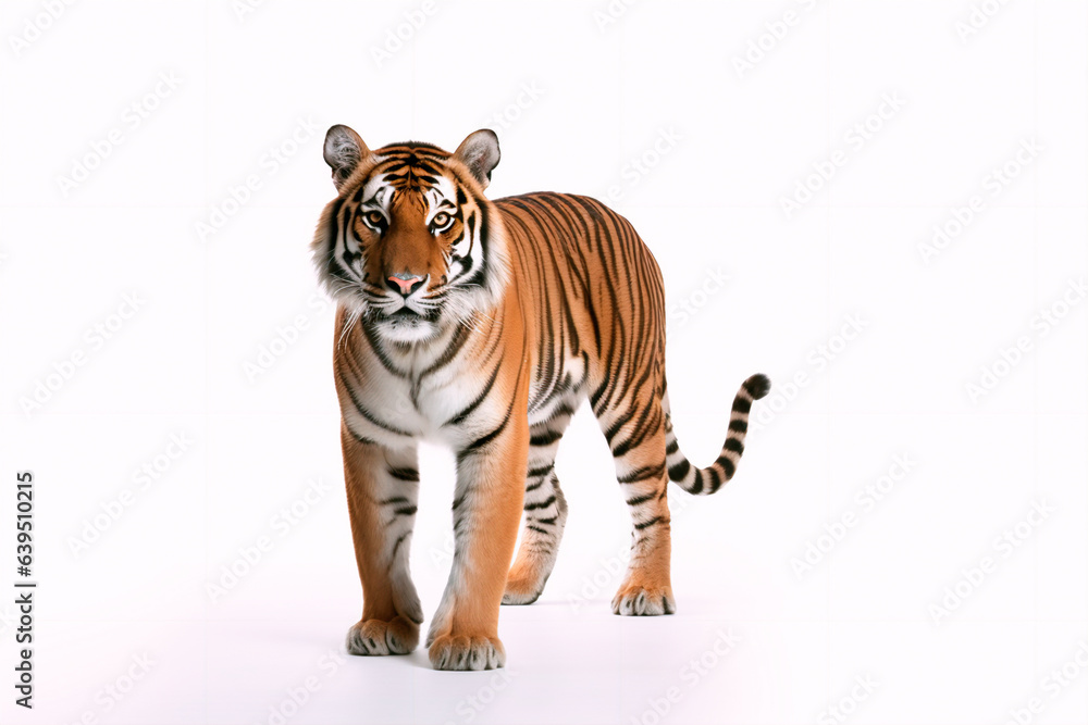 Obraz premium Tiger on a white isolated background 