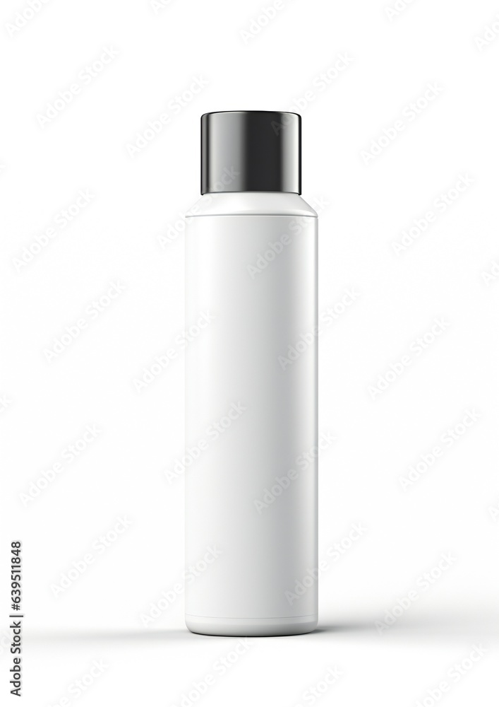 An empty white label tube against a white background, representing the concept of beauty product cream An empty white label tube against a white background, representing the concept of beauty product cream
