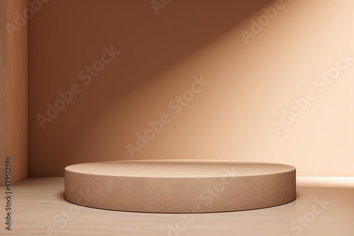 beige natural podium pedestal product display background