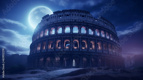 colosseum under the moon