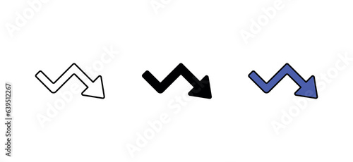Zig Zag icon design with white background stock illustration
