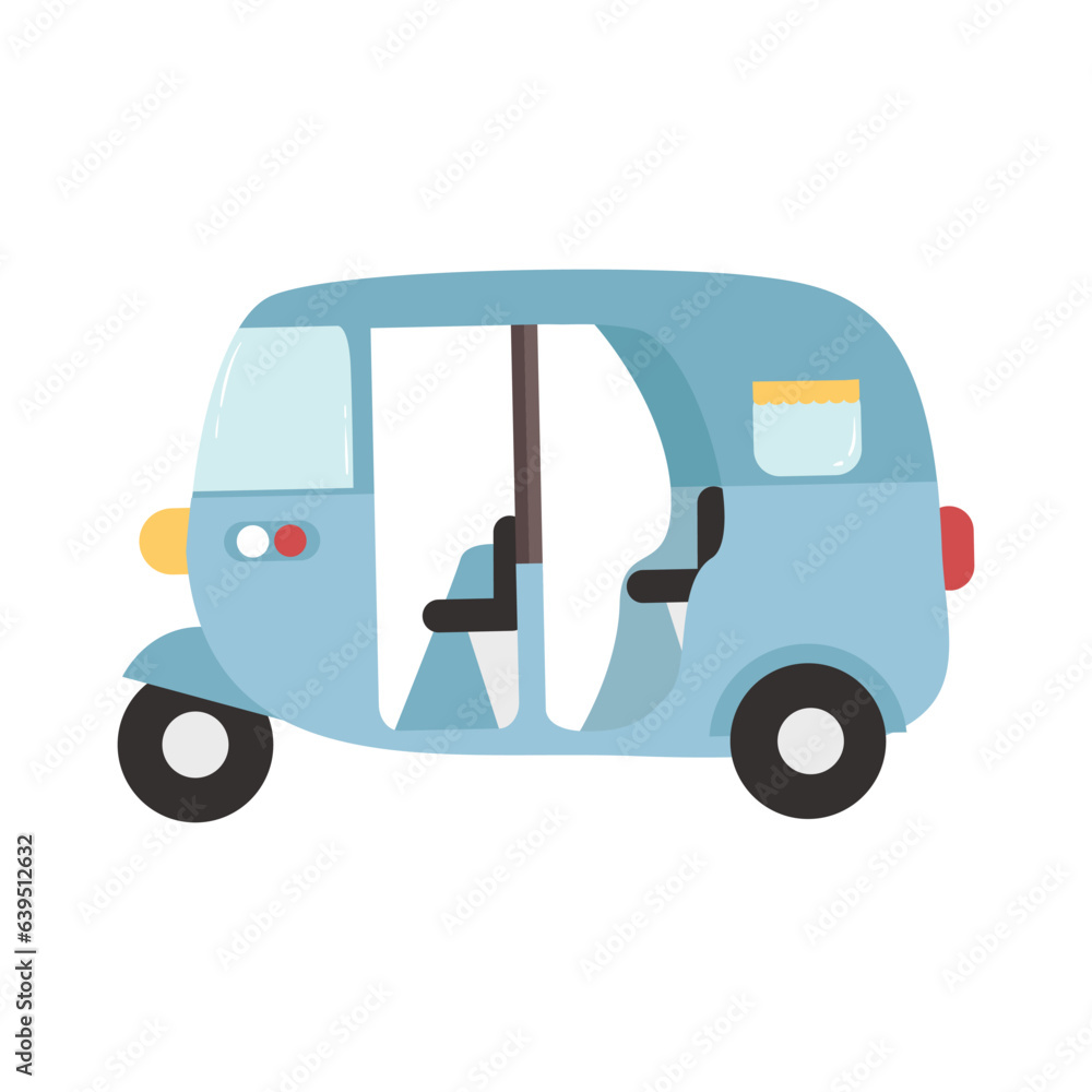 Cute Cartoon Vehicle Illustration Isolated In White Background