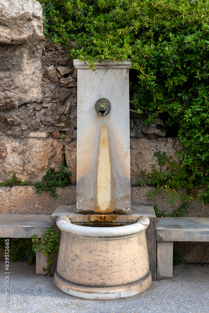 Carved antiquities at the Stoa of Attalos at the Ancient Agora in Athens, Greece
Carved antiquities at the Stoa of Attalos at the Ancient Agora in Athens, Greece