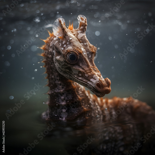 Wallpaper Mural sea horse in the water close-up. Torontodigital.ca