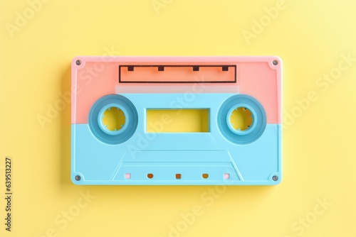 audio cassette isolated on yellow