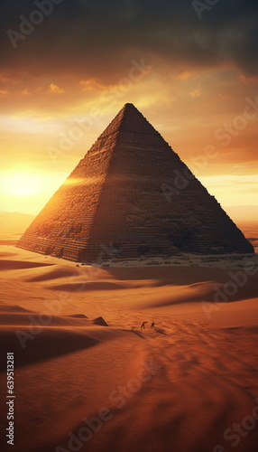 sunset over the pyramids