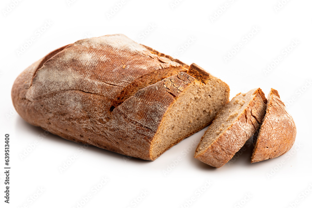 Dark oval-shaped bread with slits on the crust