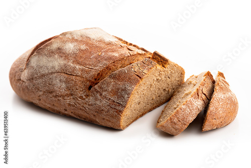Dark oval-shaped bread with slits on the crust