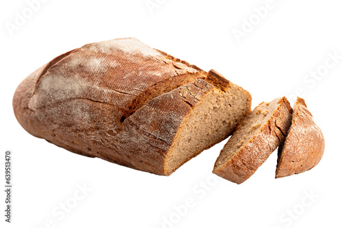 Obraz na płótnie PNG, Dark oval-shaped bread with slits on the crust w salonie