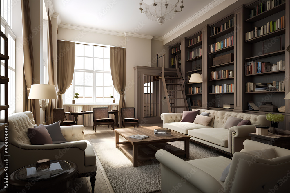 Classic style interior of living room in luxury house. Classic style interior of living room in luxury house.