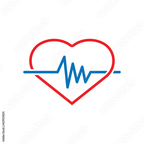 Heartbeat ekg icon design template vector isolated