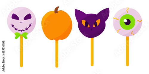 cakepop vector sweet halloween scary elements set