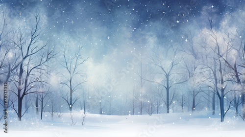 Christmas tree isolated on stars sky background.  © Ziyan Yang