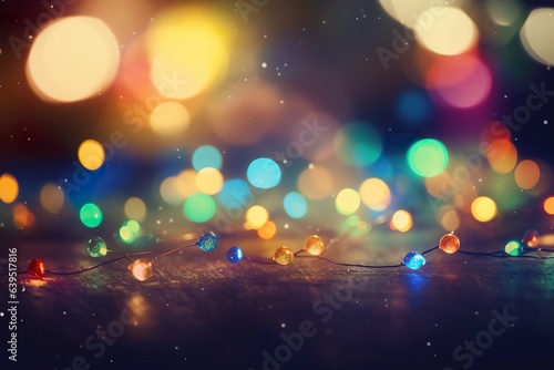 Colorful Christmas lights with blurred bokeh background © JetHuynh
