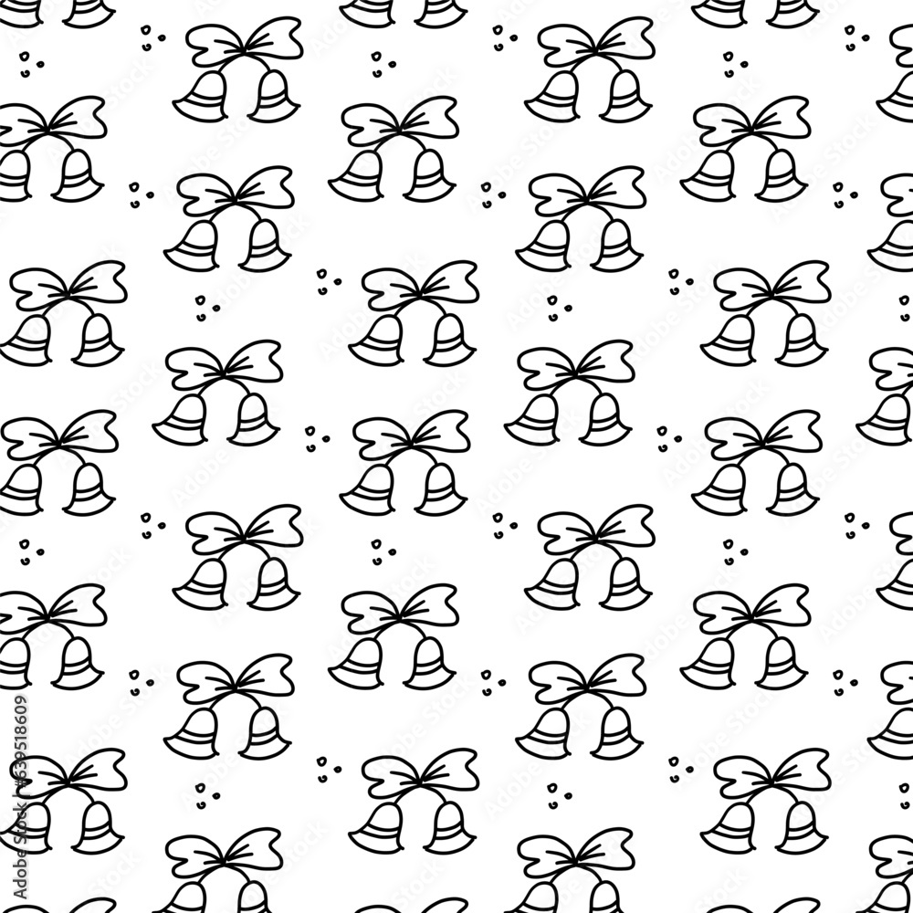 bells christmas bow doodle line pattern textile bells christmas bow doodle line pattern textile