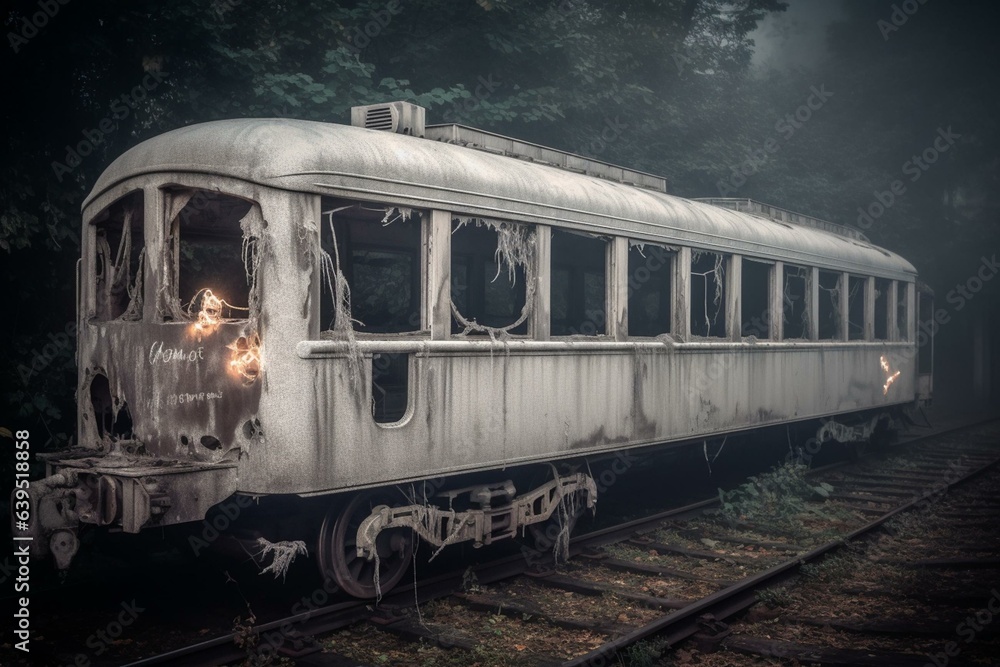 Scary ghost train. Generative AI