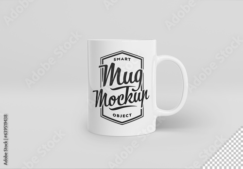 Isolated Blank Mug Mockup On White Background