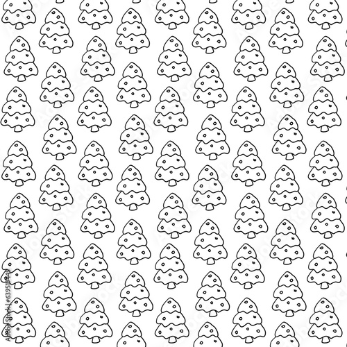 tree new year doodle holiday pattern textile