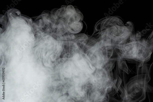 Beautiful white smoke with natural pattern on black background with charming pattern