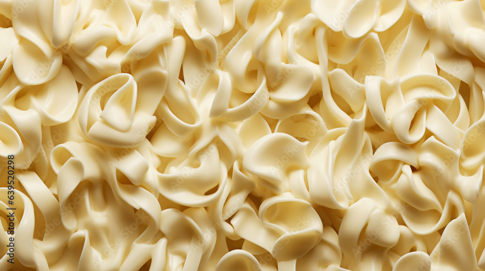 White chocolate curls background. Flat lay composition. Generative AI White chocolate curls background. Flat lay composition. Generative AI