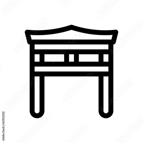 torii gate line icon
