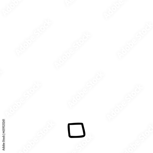 Symbol full stop cartoon outline in outline childlike style isolated on white background. For typography, font, lettering, logo, alphabet, signboard, education, branding, presentation.