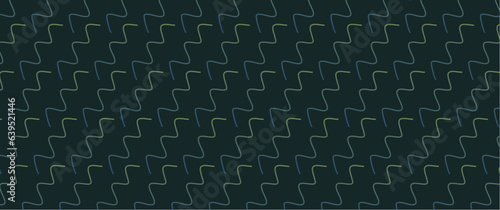abstract seamless gradient line pattern on a dark background, colorful gradient wavy line doodle pattern for background, card, event, banner