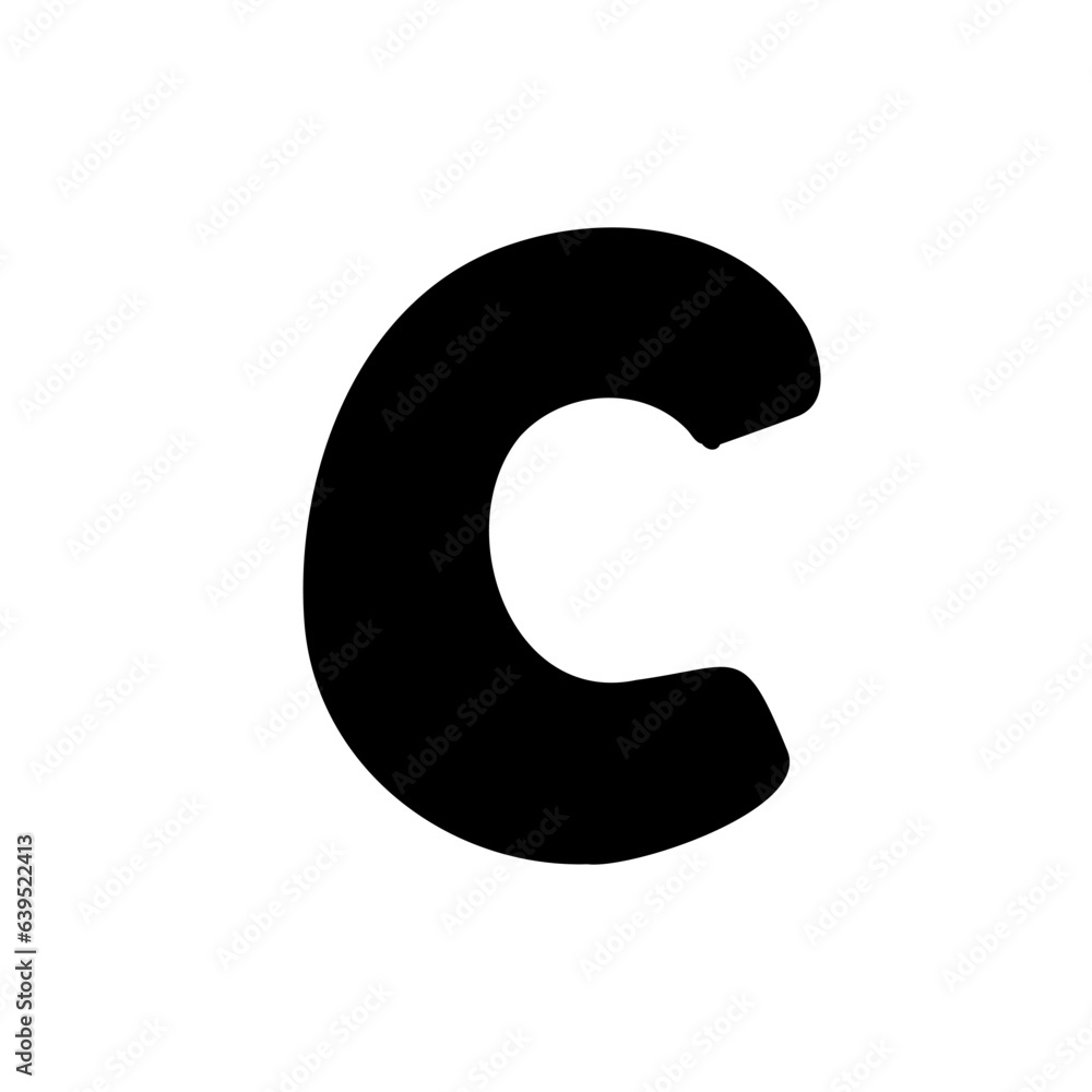c letter of english latin fill black font in childlike style isolated on white background. For font, typography, branding, logo, lettering, education, signboard, alphabet, presentation, paper. c letter of english latin fill black font in childlike style isolated on white background. For font, typography, branding, logo, lettering, education, signboard, alphabet, presentation, paper.