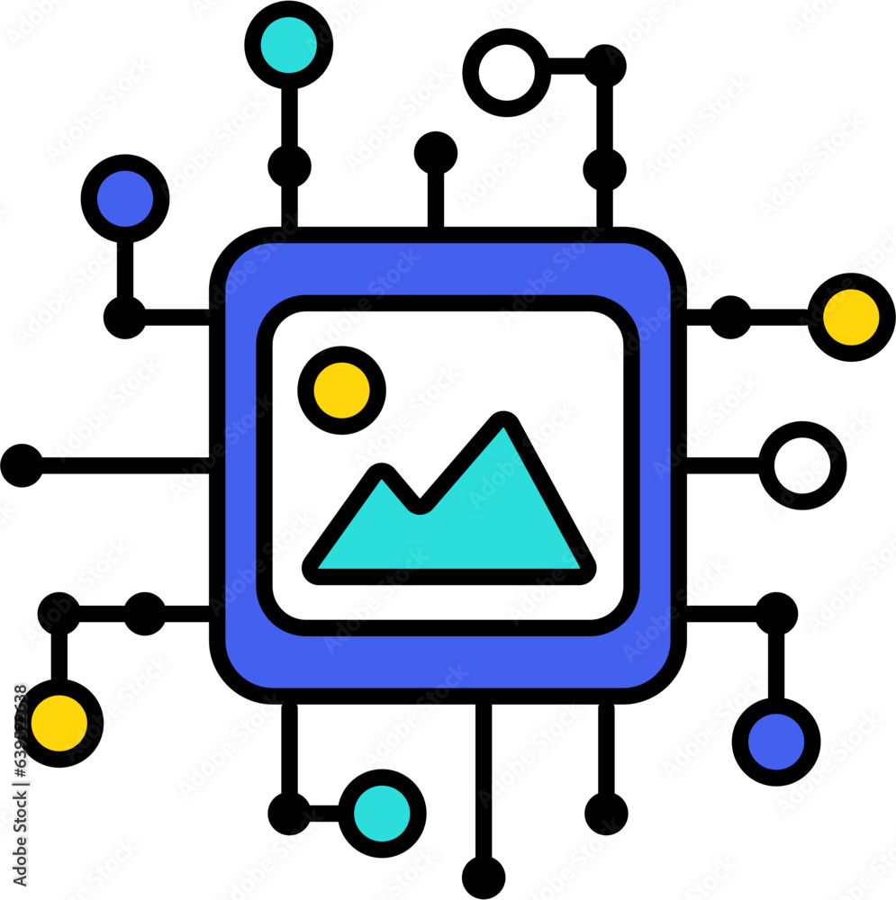 Technology Artificial intelligence AI processor chip vector icon symbol for graphic design, logo, web site, social media. Technology Artificial intelligence AI processor chip vector icon symbol for graphic design, logo, web site, social media.
