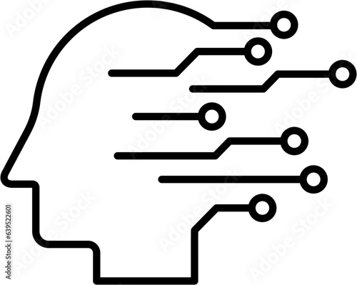 minimal artificial intelligent line icon